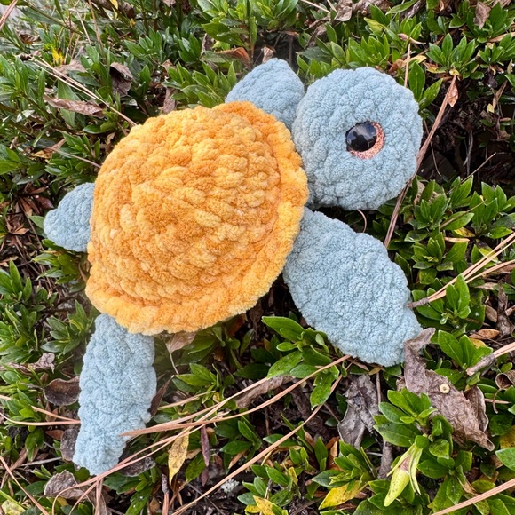 Other - Handmade Crochet Sea Turtle Yellow and Sage Green